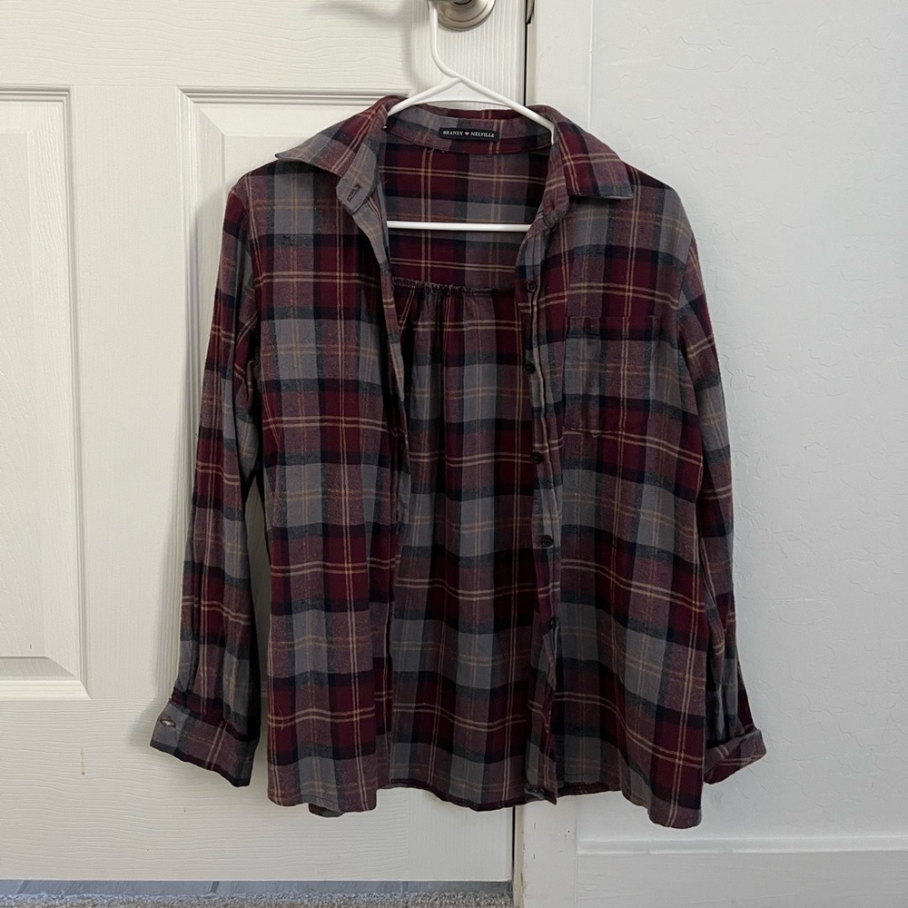 Brandy Melville plaid long sleeve
